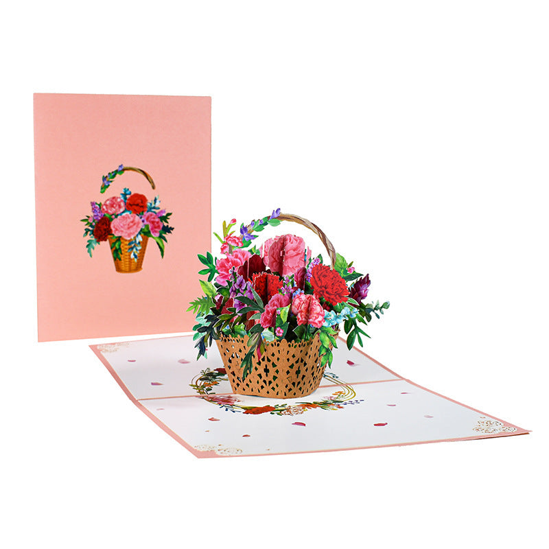 3D Pop-Up Flower Card for Mother’s Day – Unique Floral Greeting Card Gift for Mom