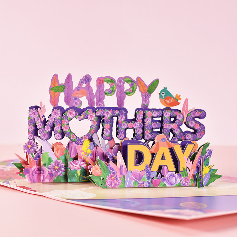 3D Pop-Up Flower Card for Mother’s Day – Unique Floral Greeting Card Gift for Mom