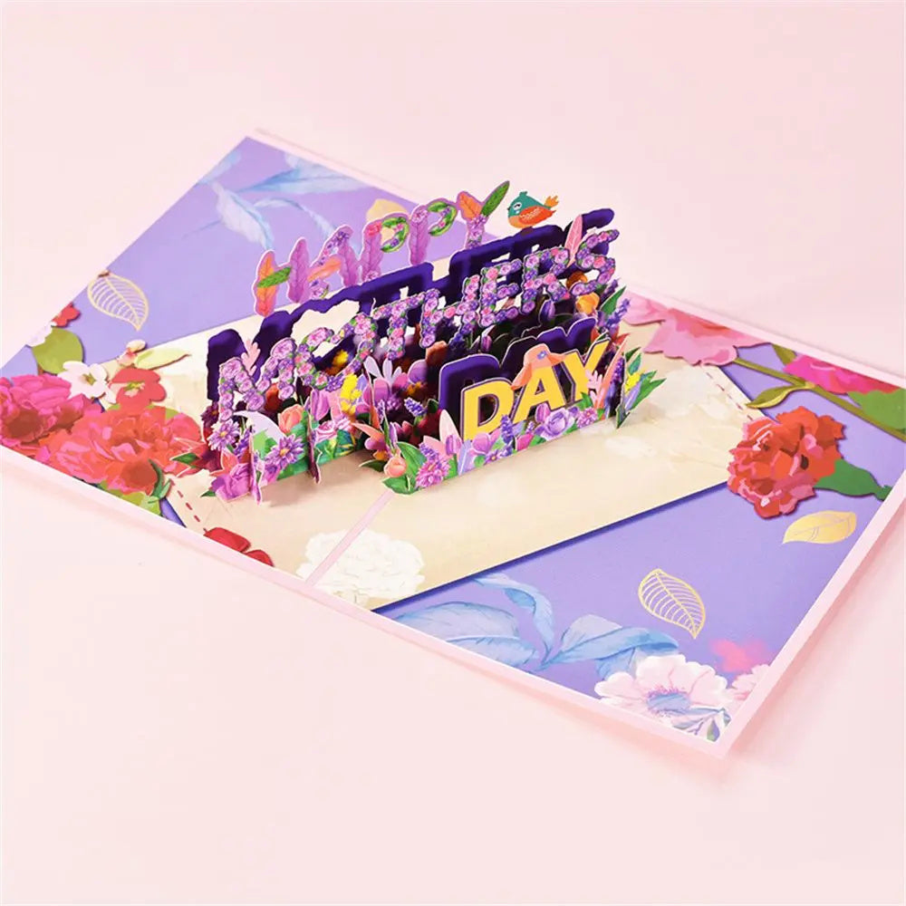 3D Pop-Up Flower Card for Mother’s Day – Unique Floral Greeting Card Gift for Mom