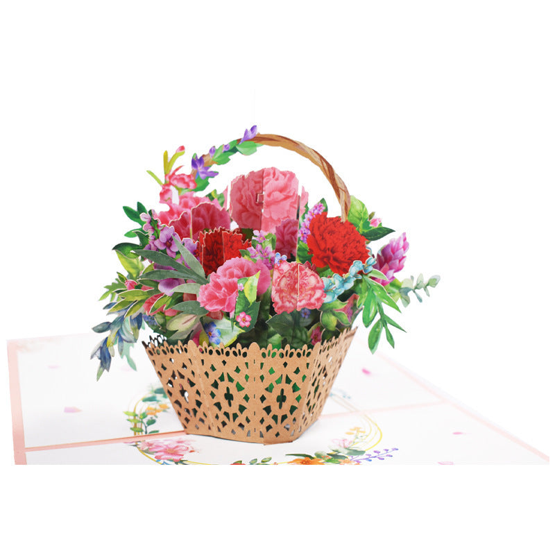 3D Pop-Up Flower Card for Mother’s Day – Unique Floral Greeting Card Gift for Mom