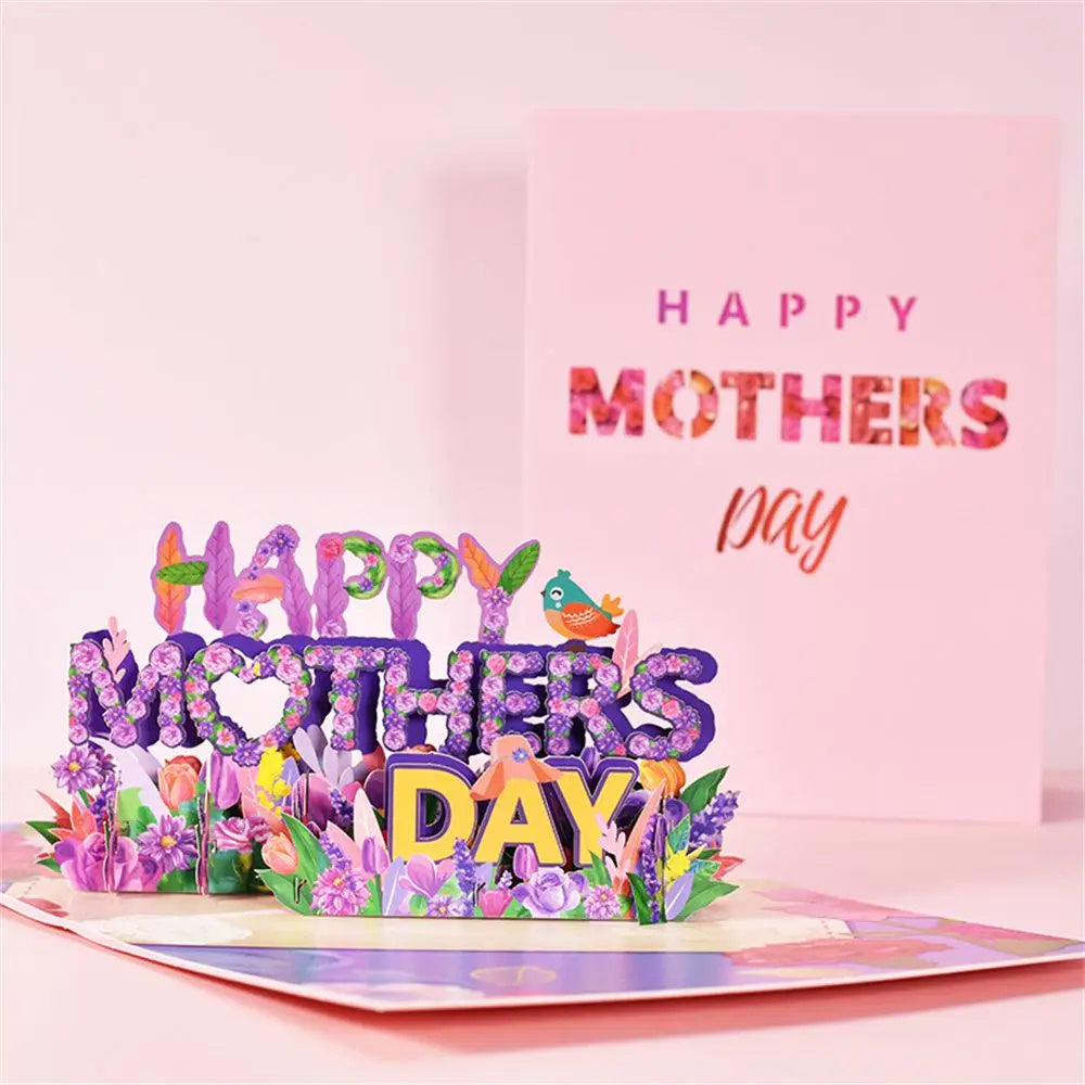 3D Pop-Up Flower Card for Mother’s Day – Unique Floral Greeting Card Gift for Mom