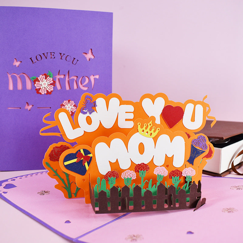 3D Pop-Up Flower Card for Mother’s Day – Unique Floral Greeting Card Gift for Mom
